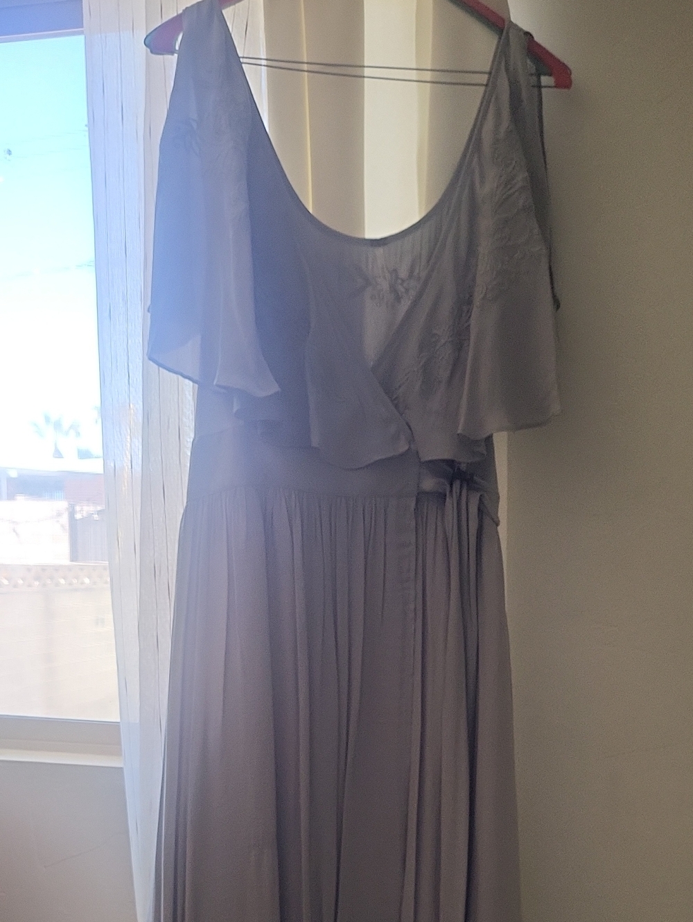 Free People Lavender One-Shoulder Maxi Dress with Ruffle